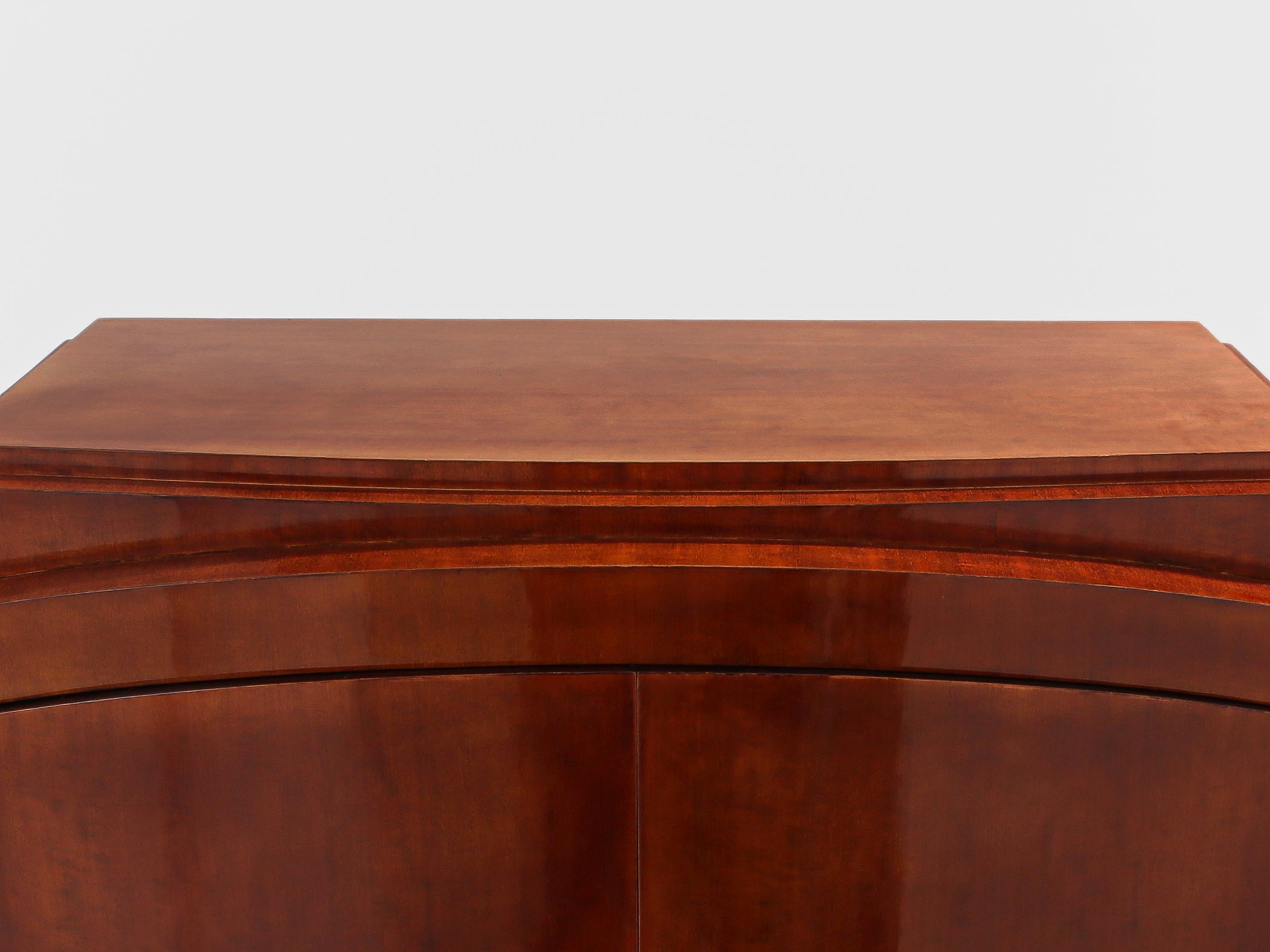 Jules Leleu cabinet acajou flammé et métal nickelé 1930 