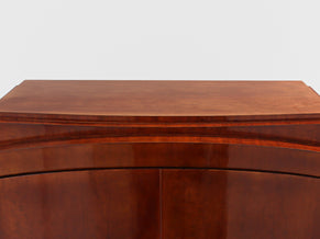 Jules Leleu cabinet acajou flammé et métal nickelé 1930 