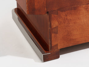 Jules Leleu cabinet acajou flammé et métal nickelé 1930 