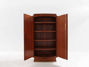 Jules Leleu cabinet acajou flammé et métal nickelé 1930 