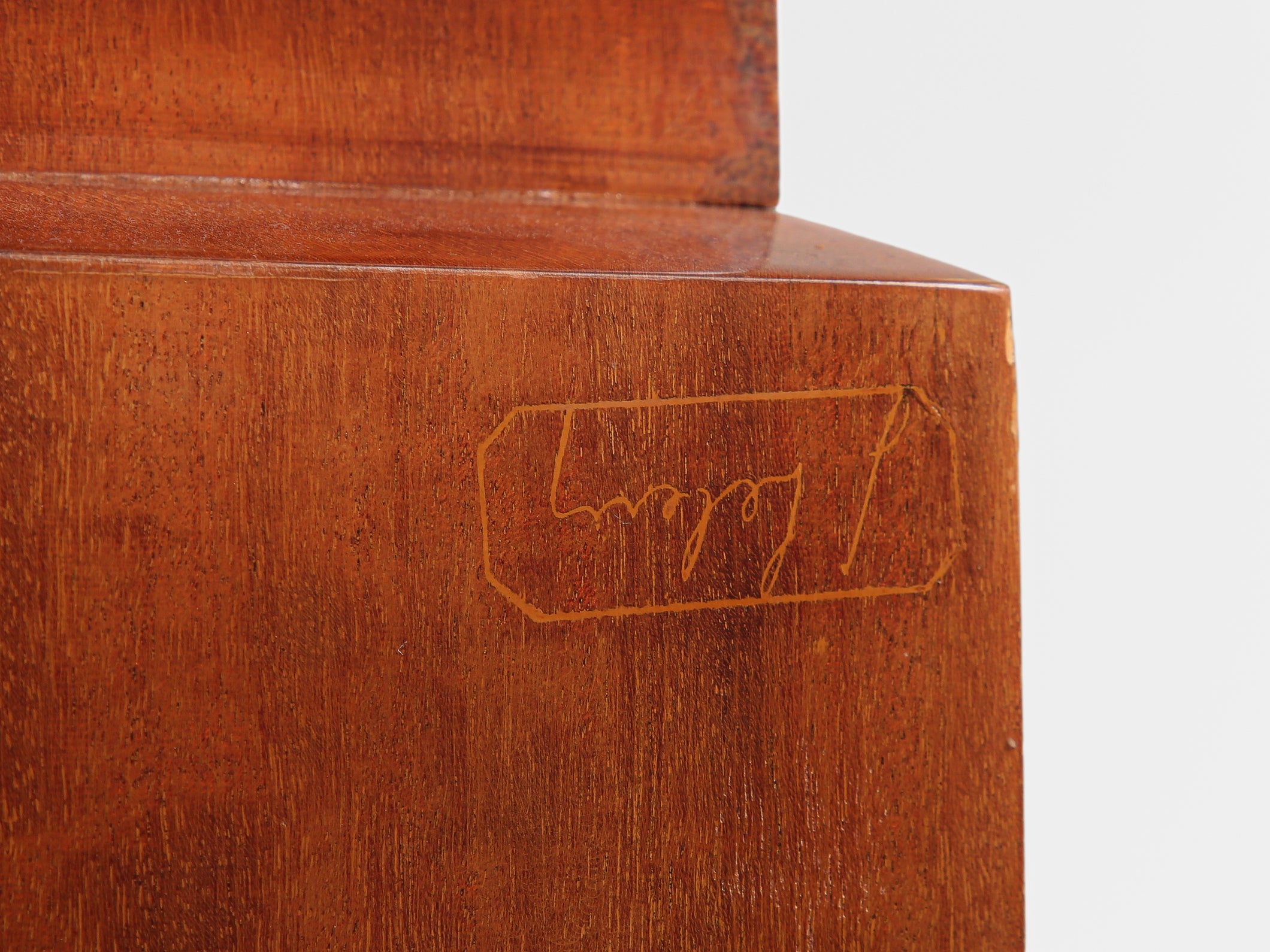Jules Leleu cabinet acajou flammé et métal nickelé 1930 
