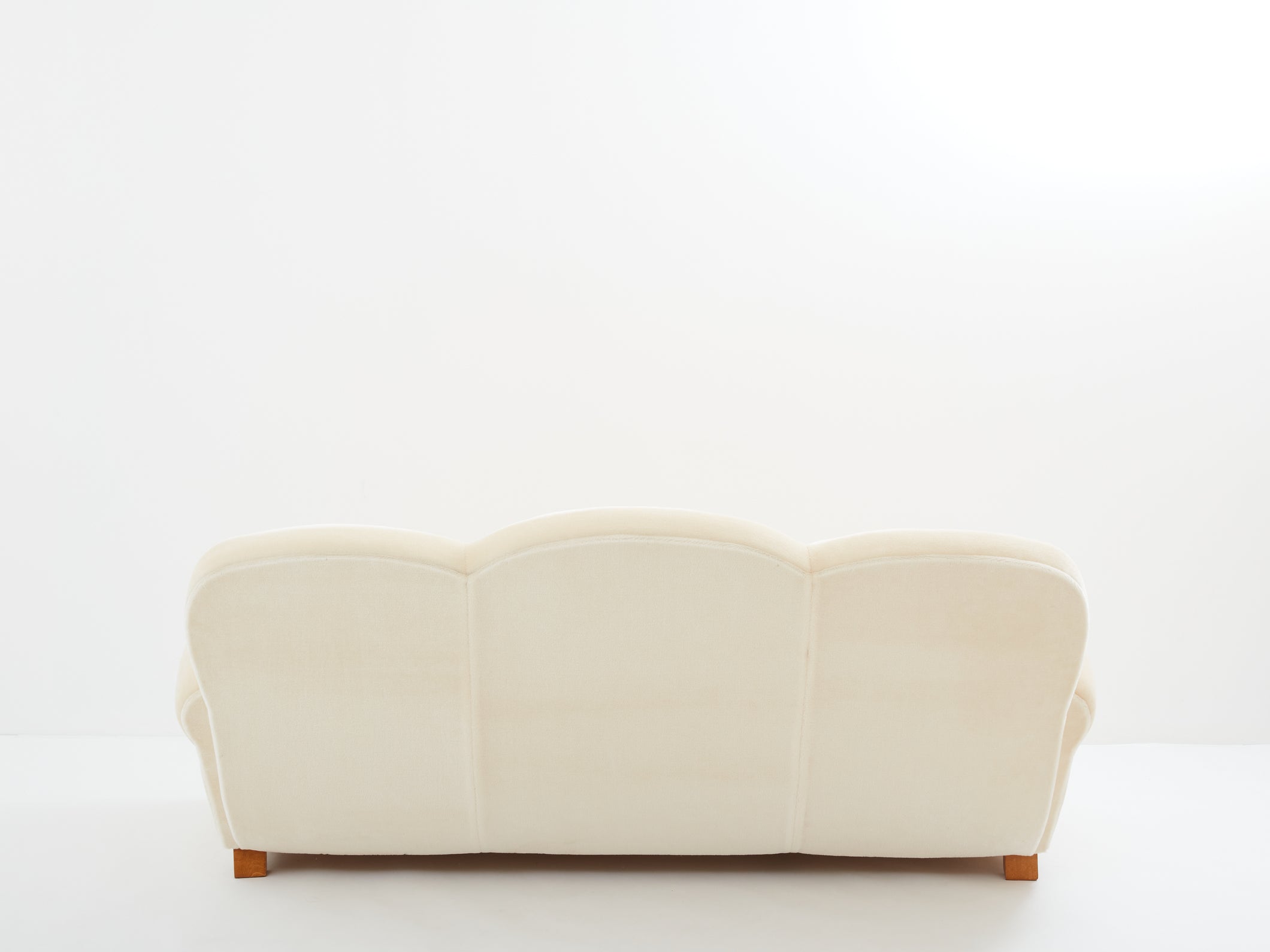 Jules Leleu three seater sofa mohair velvet 1940s