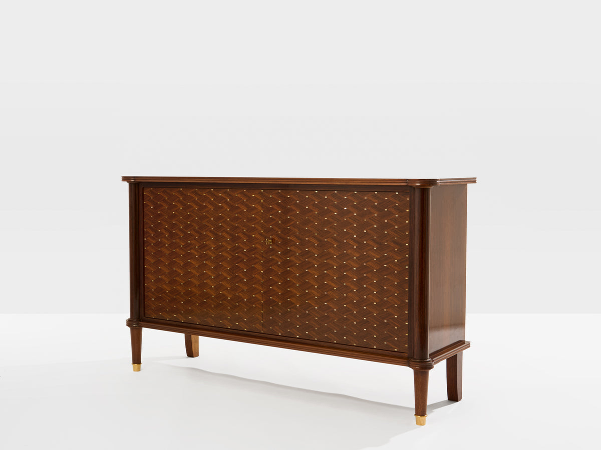 Jules Leleu two doors cabinet rosewood marquetry 1940