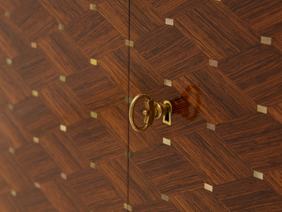 Jules Leleu two doors cabinet rosewood marquetry 1940