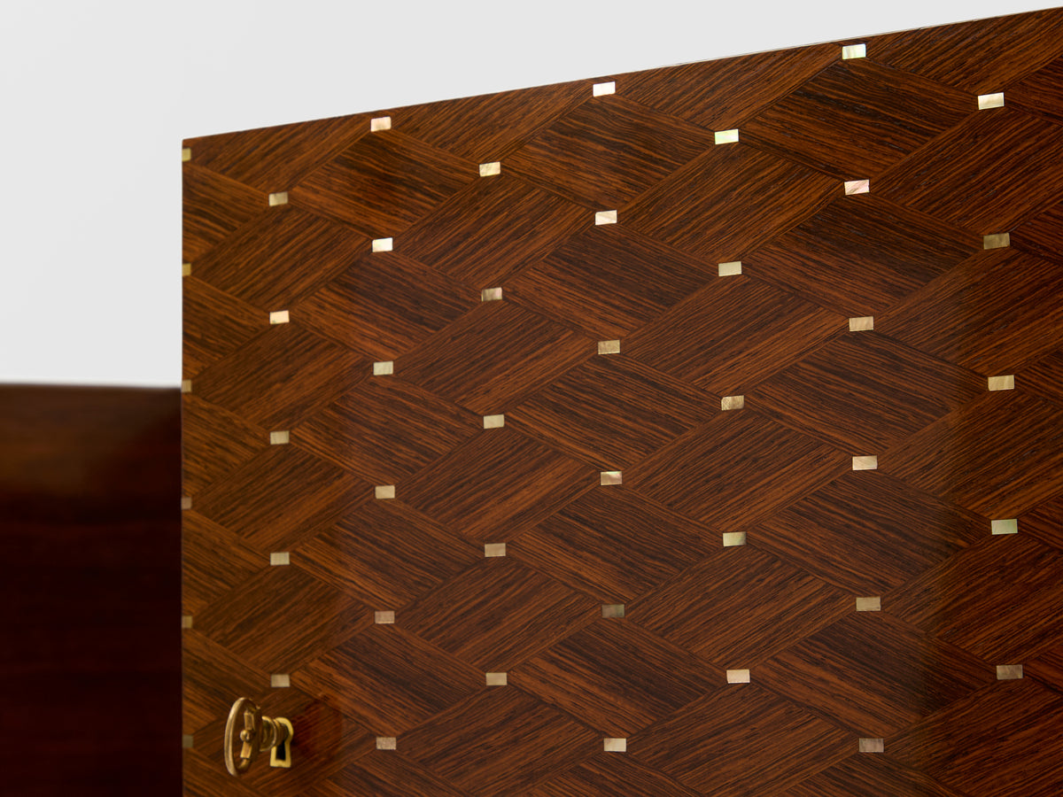 Jules Leleu two doors cabinet rosewood marquetry 1940