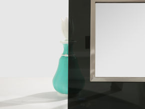 Miroir de table Art Déco métal nickelé verre par La Maison Desny 1930