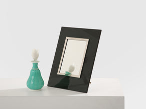 Miroir de table Art Déco métal nickelé verre par La Maison Desny 1930