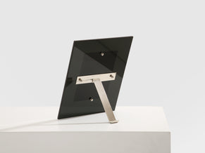 Miroir de table Art Déco métal nickelé verre par La Maison Desny 1930