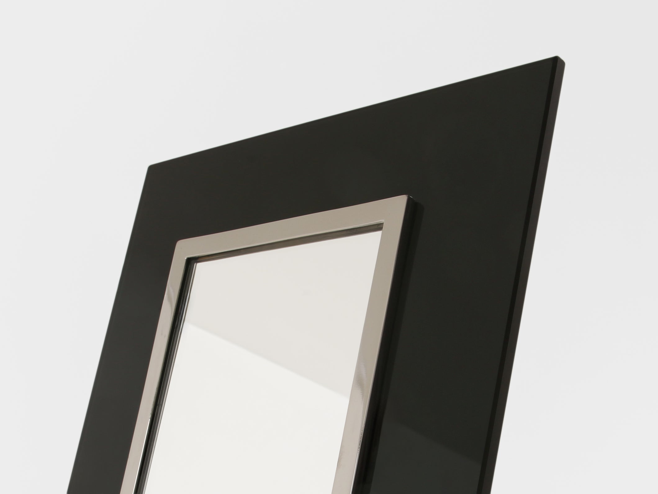 Miroir de table Art Déco métal nickelé verre par La Maison Desny 1930