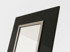 Miroir de table Art Déco métal nickelé verre par La Maison Desny 1930