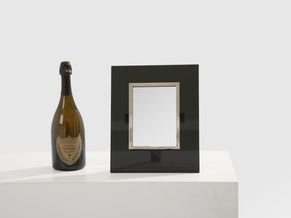 Miroir de table Art Déco métal nickelé verre par La Maison Desny 1930