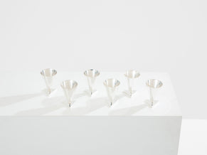 La Maison Desny Art Deco set of 6 silvered metal cocktail cups 1928