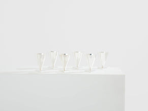 La Maison Desny Art Deco set of 6 silvered metal cocktail cups 1928