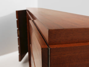 Large French modernist two doors cabinet solid mahogany 1940s