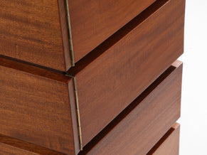 Large French modernist two doors cabinet solid mahogany 1940s