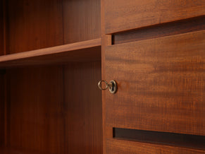 Large French modernist two doors cabinet solid mahogany 1940s