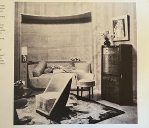 Louis Sognot pair of modernist armchairs walnut white alpaca 1927