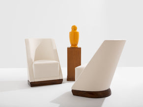 Louis Sognot pair of modernist armchairs walnut white alpaca 1927