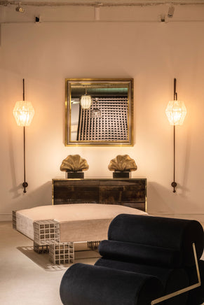 Italian mid-century Solid Brass Scallop table lamps 1960s