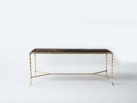 Maison Baguès bamboo brass Chinese lacquered coffee table 1960s