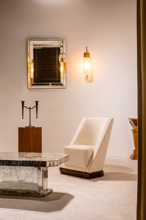 Rare table basse en mosaïque de miroirs de Daniel Clément vers 1970 