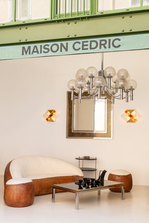 Albano Poli for Poliarte two-tone glass and brass wall lights 1970