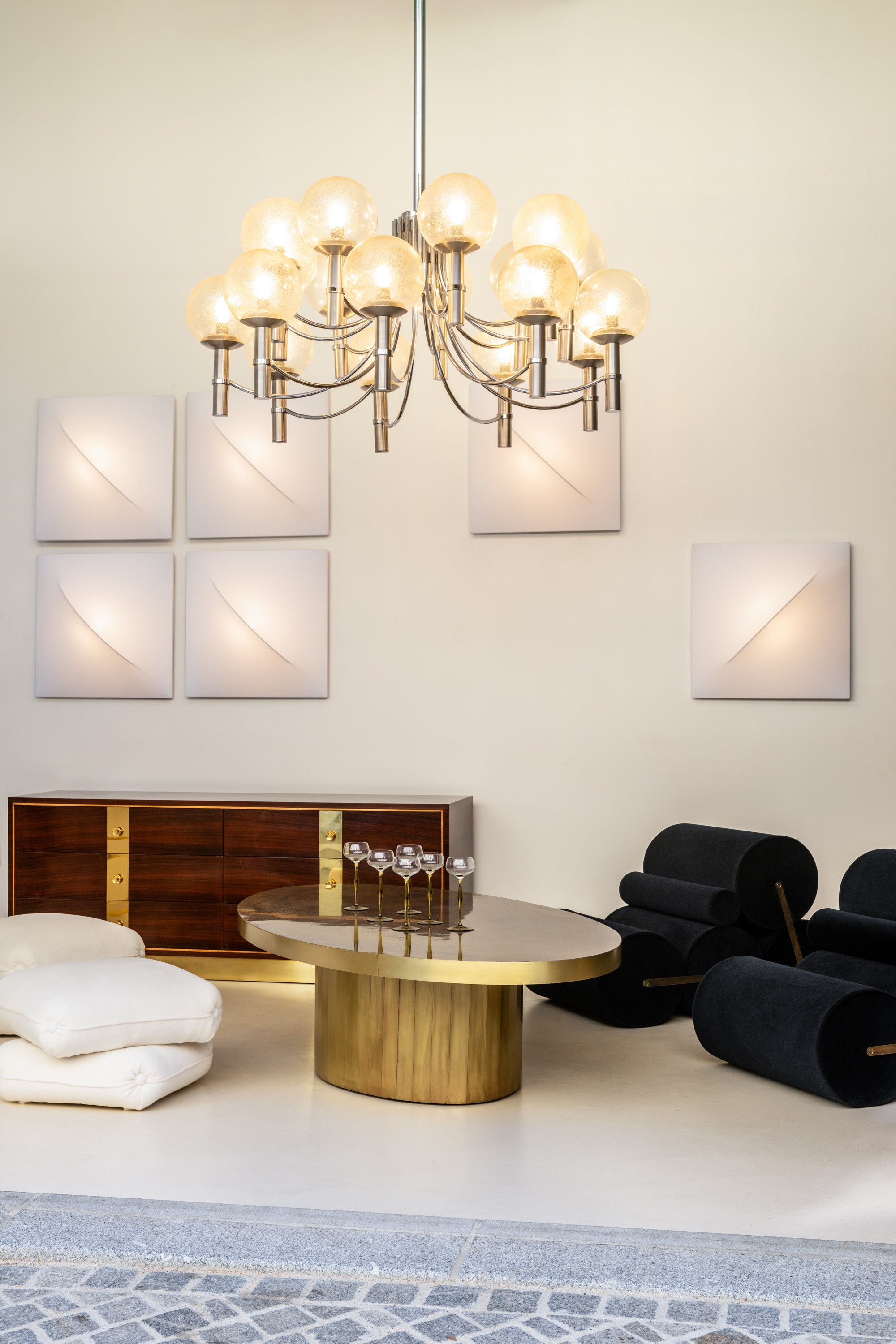 ISA Bergamo Italian rosewood and brass commode 1950s