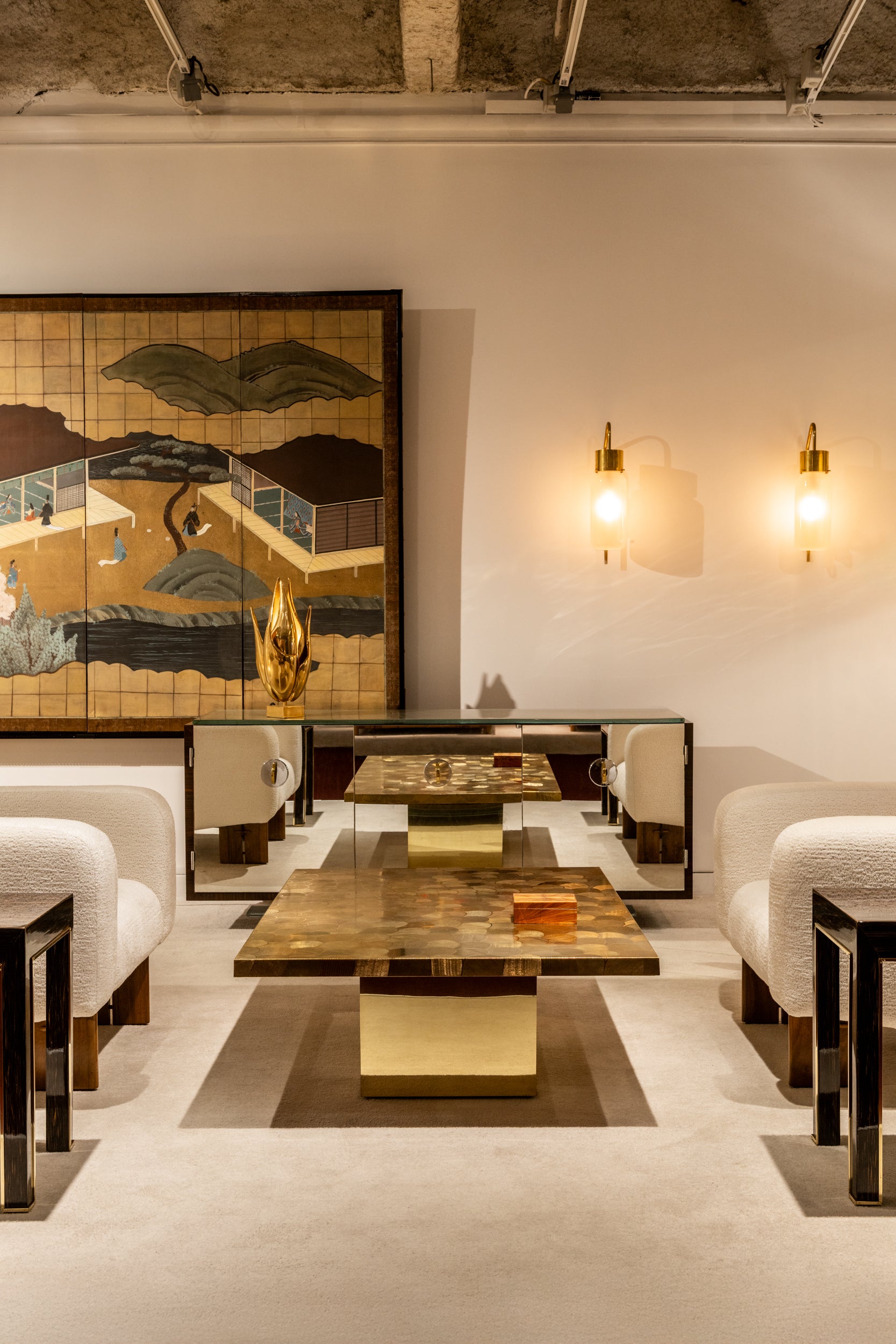 Paire d’appliques Luigi Caccia Dominioni LP10 laiton opaline 1965