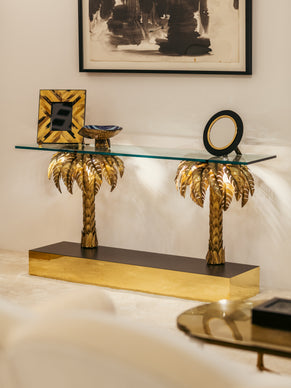 Mid-Century Italian brass horn marquetry picture frame 1970