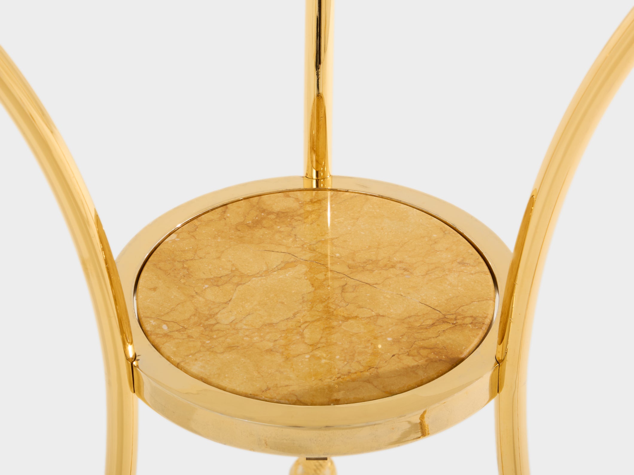 Paire de guéridons néoclassiques laiton marbre Maison Charles 1960