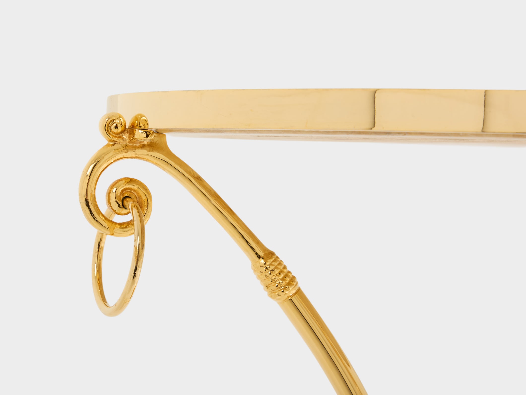 Paire de guéridons néoclassiques laiton marbre Maison Charles 1960