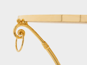 Paire de guéridons néoclassiques laiton marbre Maison Charles 1960