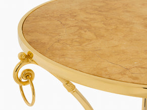 Maison Charles set of 4 brass marble gueridon tables 1960s