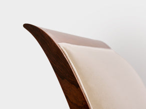 Maison Dominique attr. banquette palissandre sycomore velours 1940s
