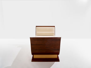 Maison Dominique attr. banquette palissandre sycomore velours 1940s