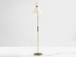 Maison Lunel lampadaire diabolo laiton canon de fusil vers 1950