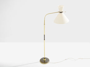 Maison Lunel lampadaire diabolo laiton canon de fusil vers 1950