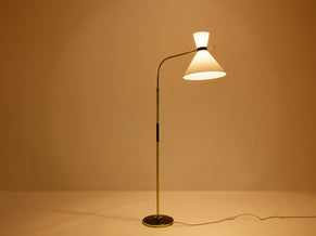 Maison Lunel lampadaire diabolo laiton canon de fusil vers 1950