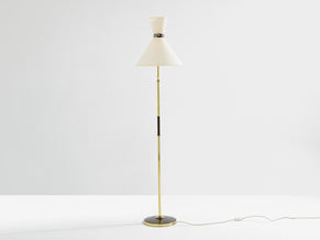 Maison Lunel lampadaire diabolo laiton canon de fusil vers 1950