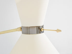 Maison Lunel lampadaire diabolo laiton canon de fusil vers 1950
