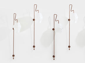 Mattia Bonetti pair of tall patinated metal wall lights sconces 2009