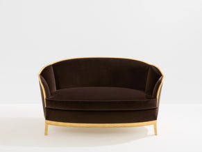 Maurice Dufrène giltwood brown velvet sofa circa 1925