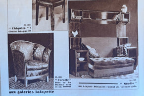 Maurice Dufrène giltwood brown velvet sofa circa 1925