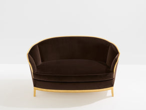Maurice Dufrène giltwood brown velvet sofa circa 1925