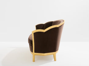 Maurice Dufrène giltwood brown velvet sofa circa 1925