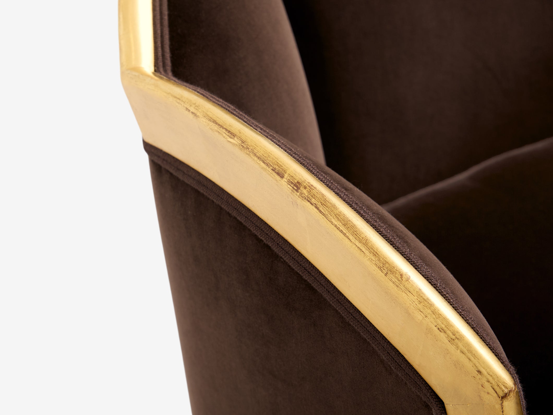 Maurice Dufrène giltwood brown velvet sofa circa 1925