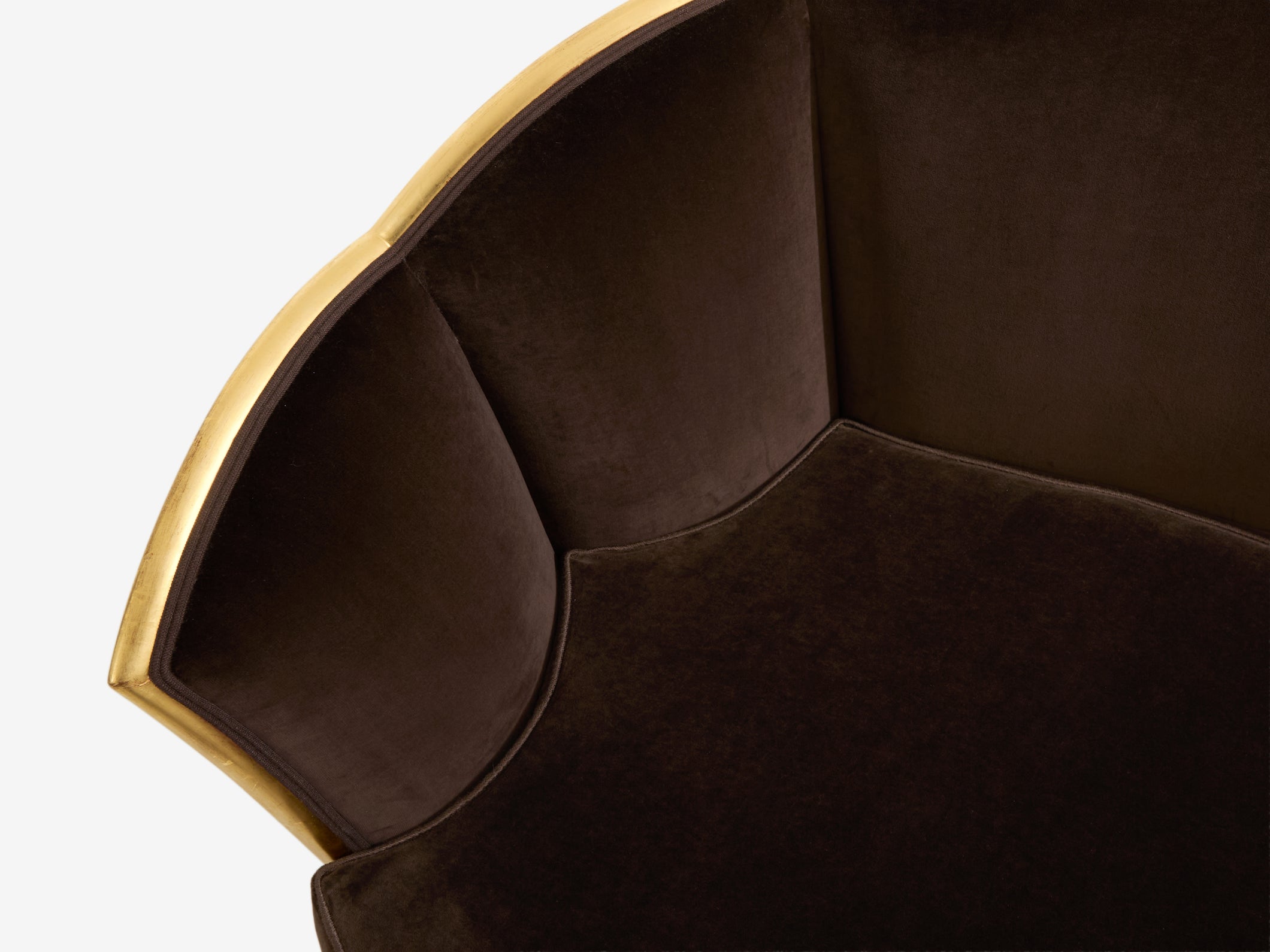 Maurice Dufrène giltwood brown velvet sofa circa 1925