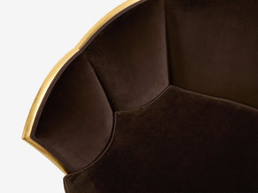 Maurice Dufrène giltwood brown velvet sofa circa 1925