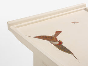 Maurice Jallot table basse chêne peint à décors d’oiseaux 1930 