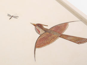 Maurice Jallot table basse chêne peint à décors d’oiseaux 1930 